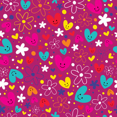 hearts & flowers pattern