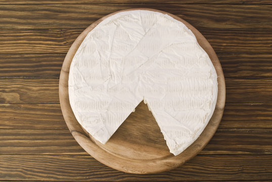 camembert cheese slice macro shot