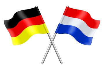 Deutsche und Holländische fahnen
