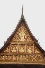 Laos art on roof church in Laos Temple .