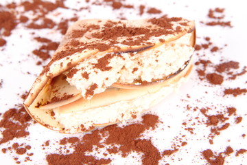 Pancake with cottage cheese (mixed with yolk & brown sugar)