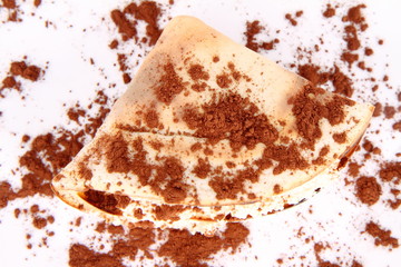 Pancake with cottage cheese (mixed with yolk & brown sugar)