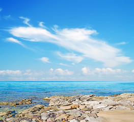 rocks and clouds