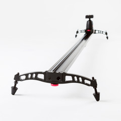 Studio shot of a linear camera slider on a white background