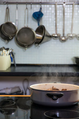 Saucepan on the plate