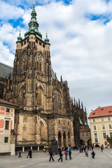 Fototapeta premium The west facade of St. Vitus Cathedral in Prague (Czech Republic