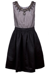 Dress with decorative stones on a white background