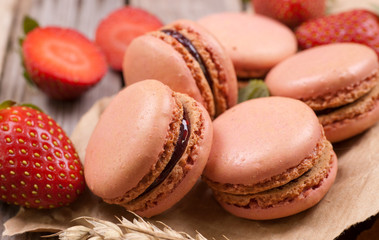 Macarons, Erdbeeren