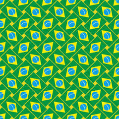 Seamless abstract pattern made with the Brazil flag