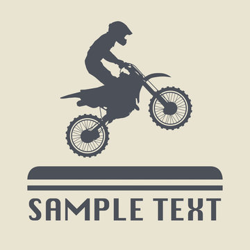 Motocross icon or sign, vector illustration