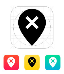 Fototapeta premium Delete map pin icon.