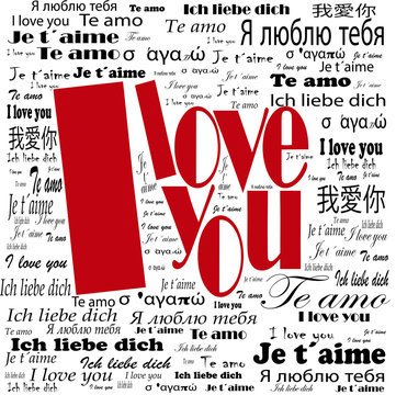 "I love you" in different languages
