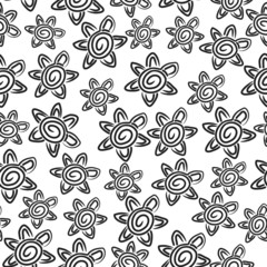 Seamless pattern with flowers - Illustration