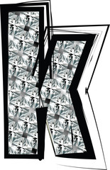 Diamond Font letter k