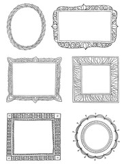 Ornate hand drawn frames three