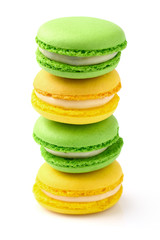 Green and yellow macaroons