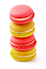 Pink and yellow macaroons
