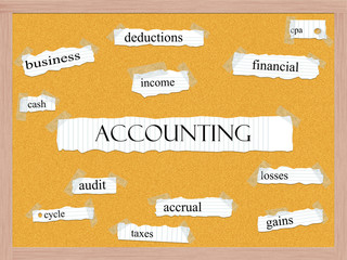 Accounting Corkboard Word Concept