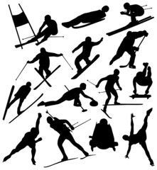 Silhouettes of Winter Sports