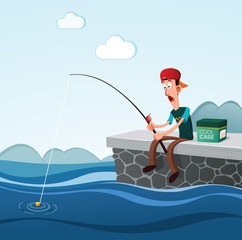 fishing in the dock