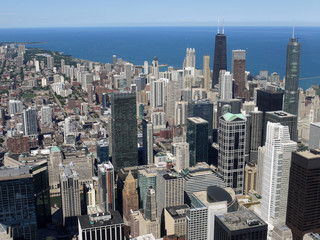 Fototapeta na wymiar Chicago downtown office buildings, 2010.