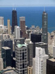 Fototapeta na wymiar Chicago downtown office buildings