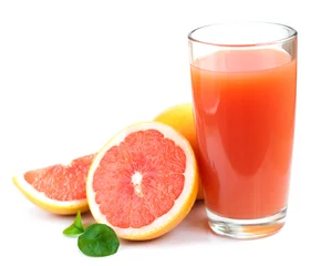 Wall murals Juice Grapefruit juice and ripe grapefruits