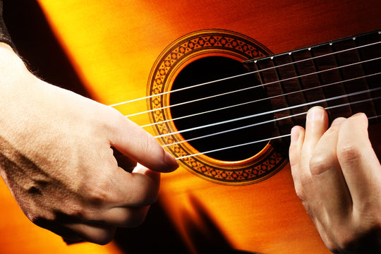Acoustic guitar playing details