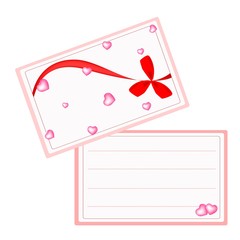 A White Valentine Card with Red Ribbon
