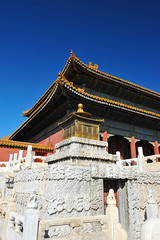 Fototapeta premium roof pagodas in the forbidden city in Beijing, China