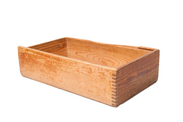 blank old wooden box isolated on white