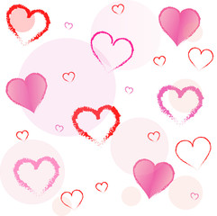 Pink and red hearts
