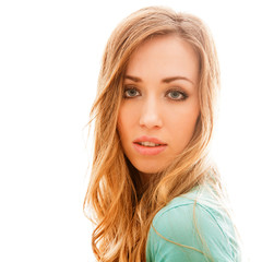Naklejka premium Young beautiful blond woman