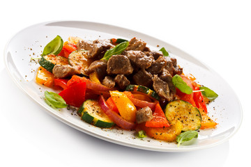 Roasted meat and vegetables