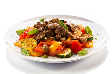 Roasted meat and vegetables
