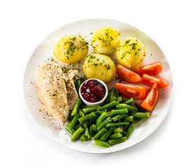 Roasted chicken fillet and vegetables
