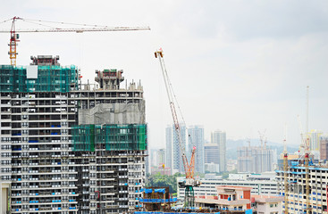 Naklejka premium Budowa w Singapurze
