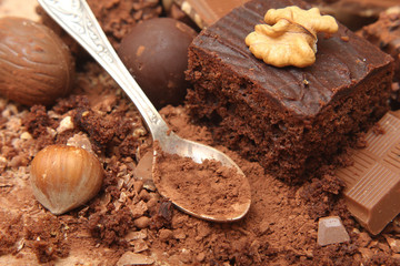 Closeup of Cocoa Powder and Chocolate