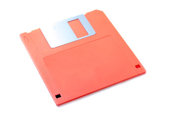 Colored diskette isolated on white background.