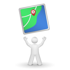 3d person looking upon a navigator