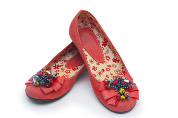 Ballet shoes isolated on the white