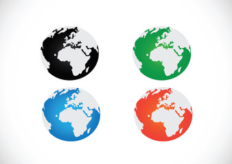 the world and Globe icon in vector