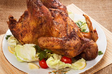 Chicken baked in the oven