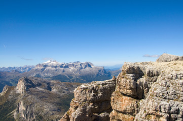 Obraz premium Sellagruppe und Lagazuoi - Dolomiten