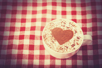 Cup of coffee with tartan