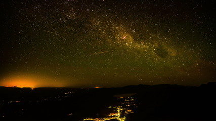 Night sky of stars time-lapse