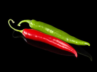 red and green chilli peppers