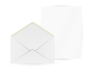 white envelope and paper