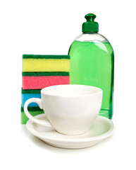 dishwashing tools and clean cup