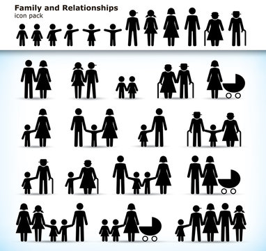 Set of family pictograms